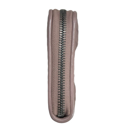 BOTTEGA VENETA Intrecciato Lambskin Intrecciato Zip-Around Wallet Wallet Dusty Pink Silver Hardware NJ165