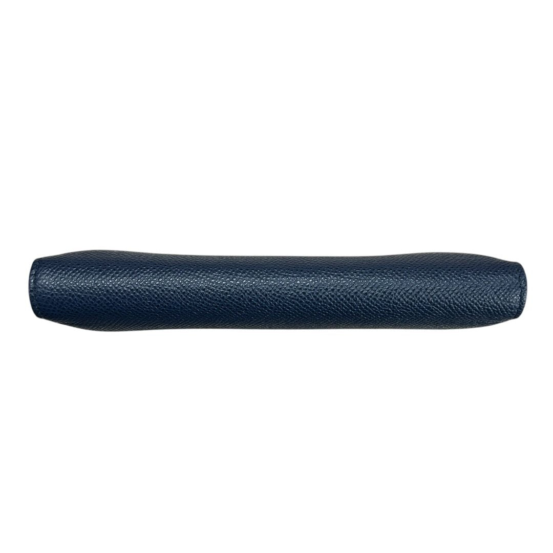 BVLGARI Grained Calf BVLGARI BVLGARI Long Wallet Wallet Dark Blue (exterior), Turquoise (interior) Silver Hardware NJ167