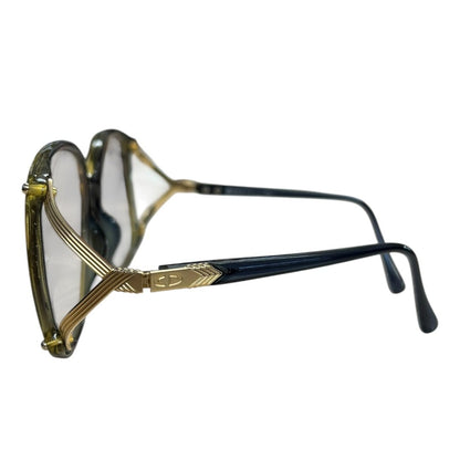 CHRISTIAN DIOR Optyl, Metal 2496A 51 Dark Green, Gold-tone Gold Hardware NJ169