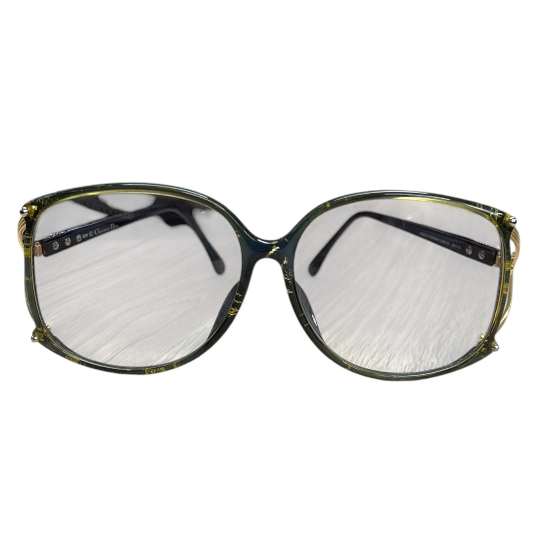 CHRISTIAN DIOR Optyl, Metal 2496A 51 Dark Green, Gold-tone Gold Hardware NJ169
