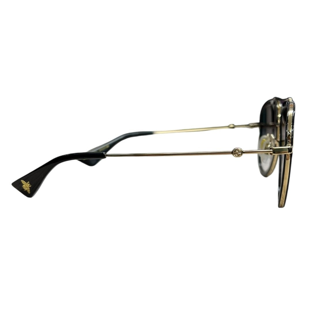 GUCCI Metal/Acetate GG0908S Black/Gold with Grey Gradient Lenses Gold-tone Hardware NJ172