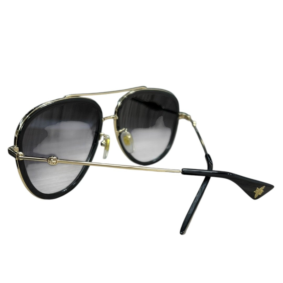 GUCCI Metal/Acetate GG0908S Black/Gold with Grey Gradient Lenses Gold-tone Hardware NJ172