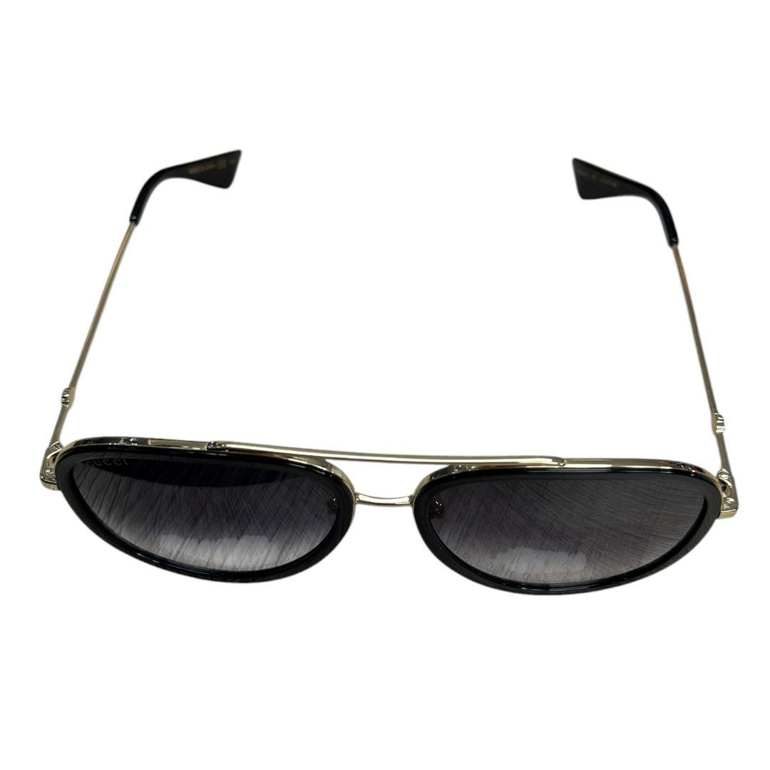 GUCCI Metal/Acetate GG0908S Black/Gold with Grey Gradient Lenses Gold-tone Hardware NJ172