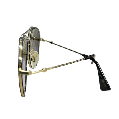 GUCCI Metal/Acetate GG0908S Black/Gold with Grey Gradient Lenses Gold-tone Hardware NJ172