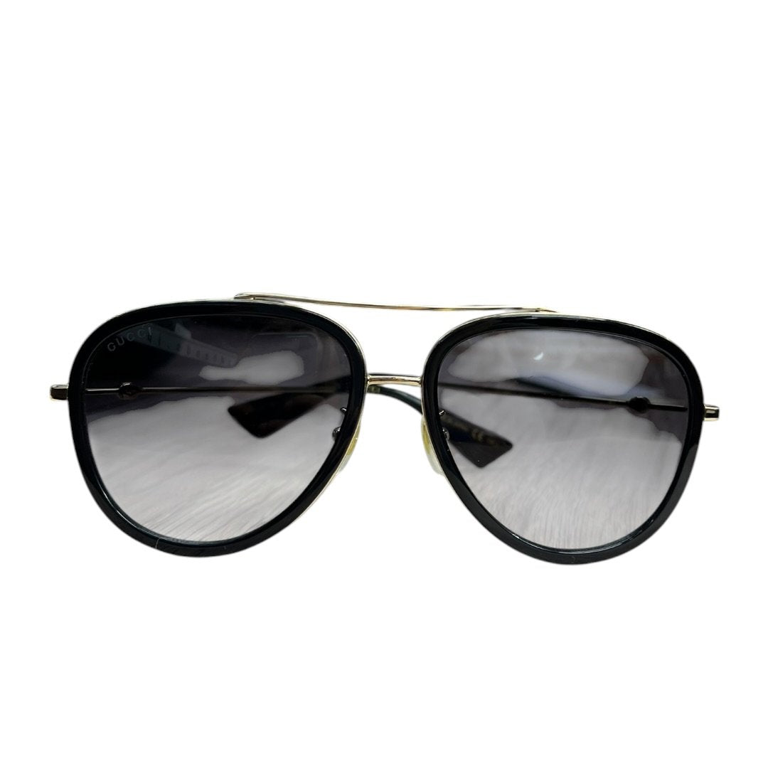 GUCCI Metal/Acetate GG0908S Black/Gold with Grey Gradient Lenses Gold-tone Hardware NJ172