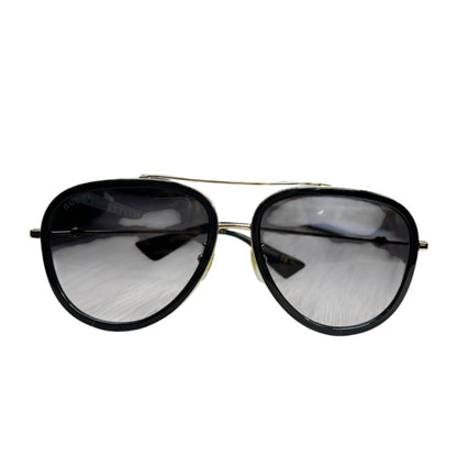 GUCCI Metal/Acetate GG0908S Black/Gold with Grey Gradient Lenses Gold-tone Hardware NJ172