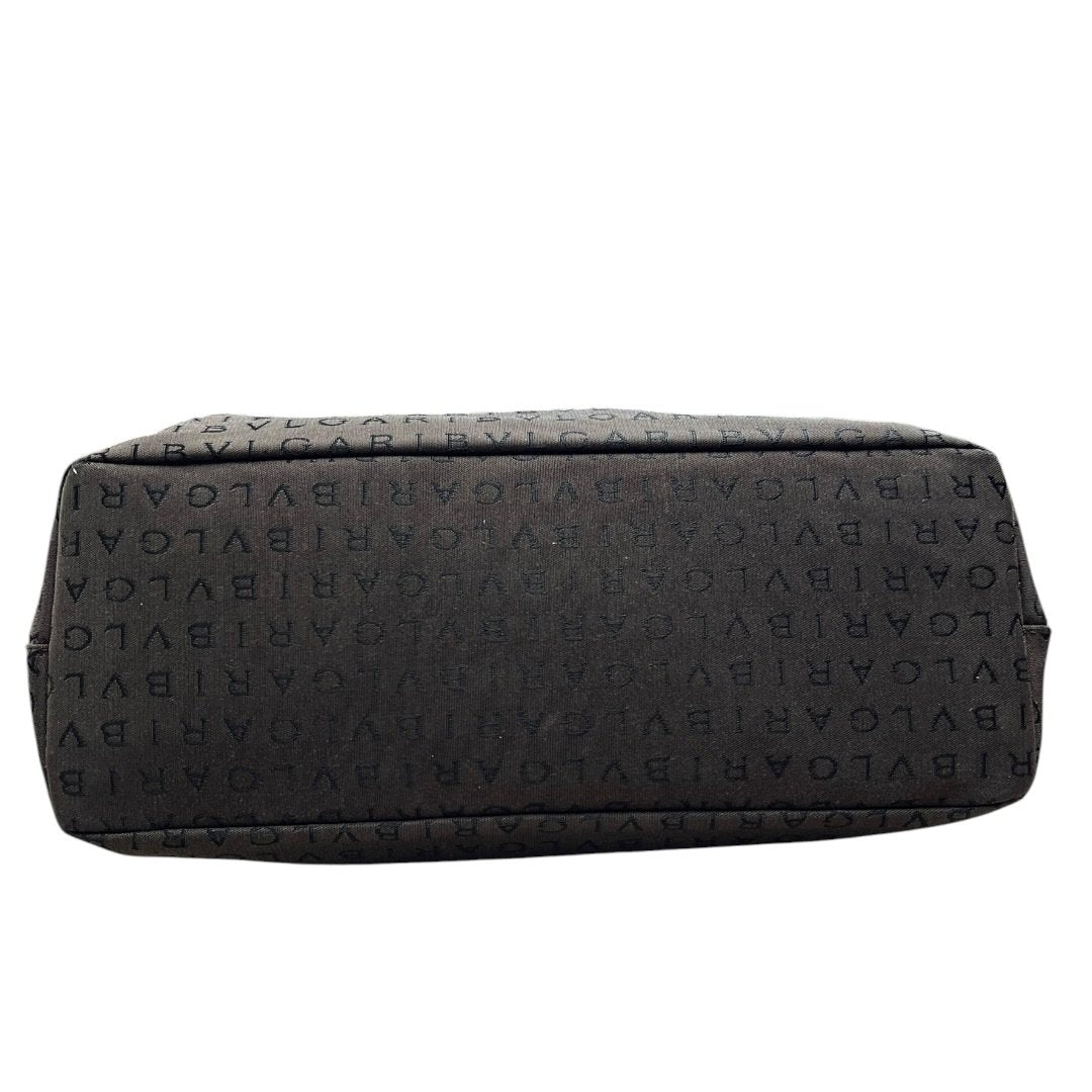 BVLGARI Jacquard Canvas, Leather BVLGARI Logo Canvas Tote Tote Charcoal Grey, Brown, Orange Silver Hardware BV54