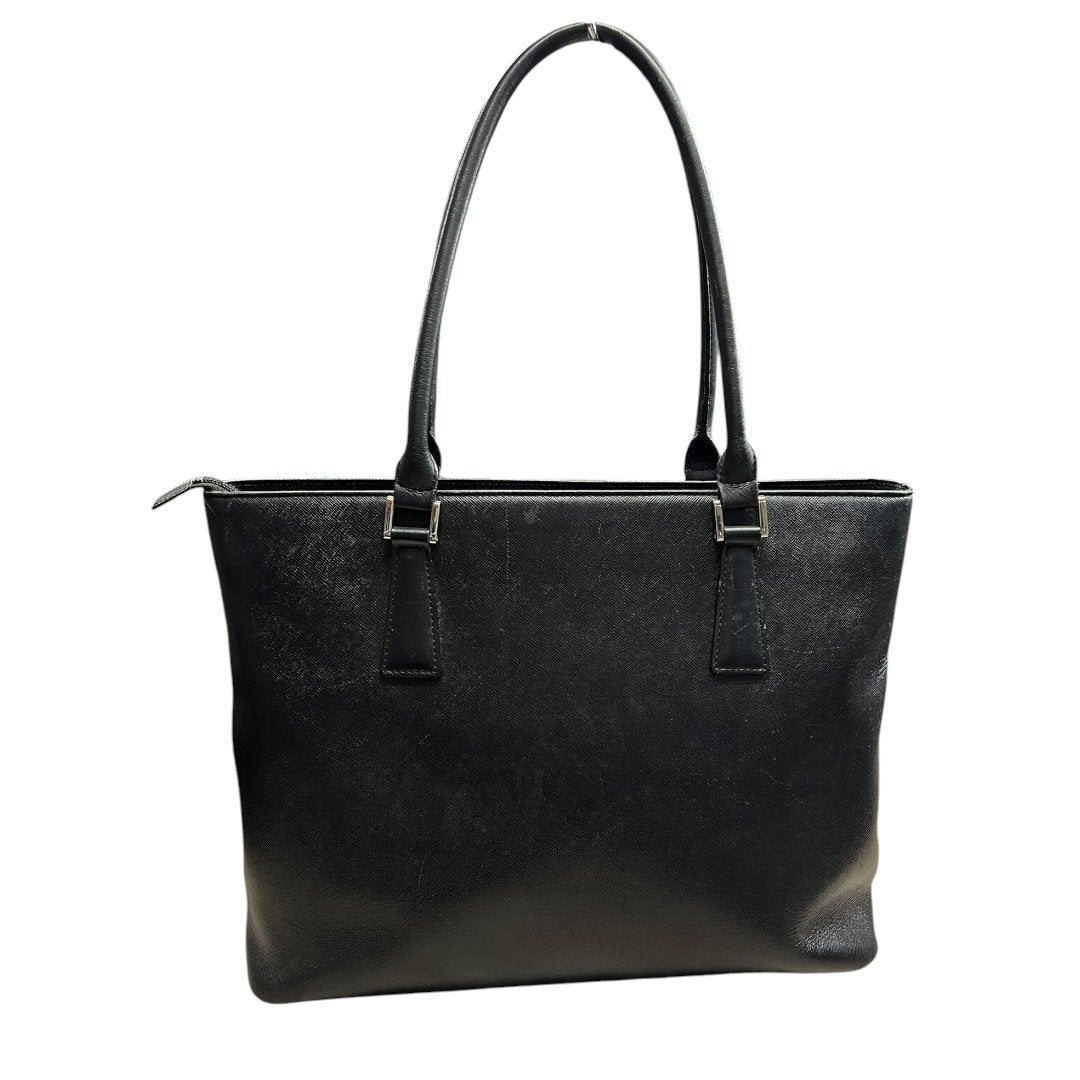 BURBERRY Saffiano Saffiano Leather Tote Bag Tote Black Silver Hardware BU1029