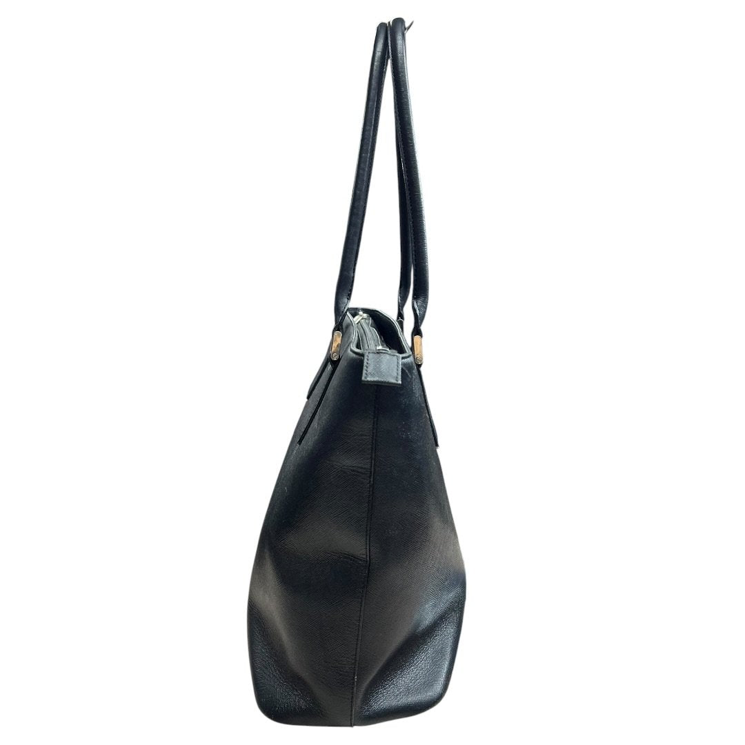 BURBERRY Saffiano Saffiano Leather Tote Bag Tote Black Silver Hardware BU1029