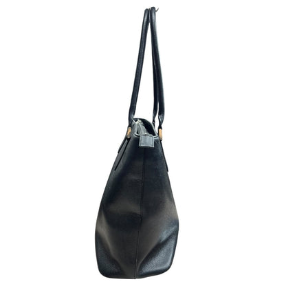 BURBERRY Saffiano Saffiano Leather Tote Bag Tote Black Silver Hardware BU1029