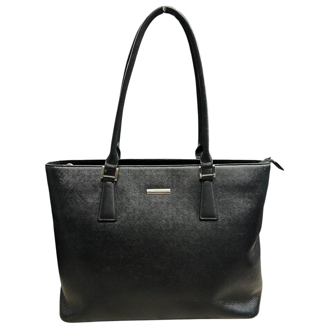 BURBERRY Saffiano Saffiano Leather Tote Bag Tote Black Silver Hardware BU1029