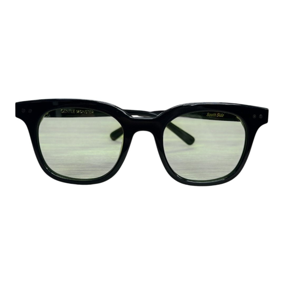 GENTLE MONSTER Acetate South Side Sunglasses Black, Green Gold-tone Hardware JU222