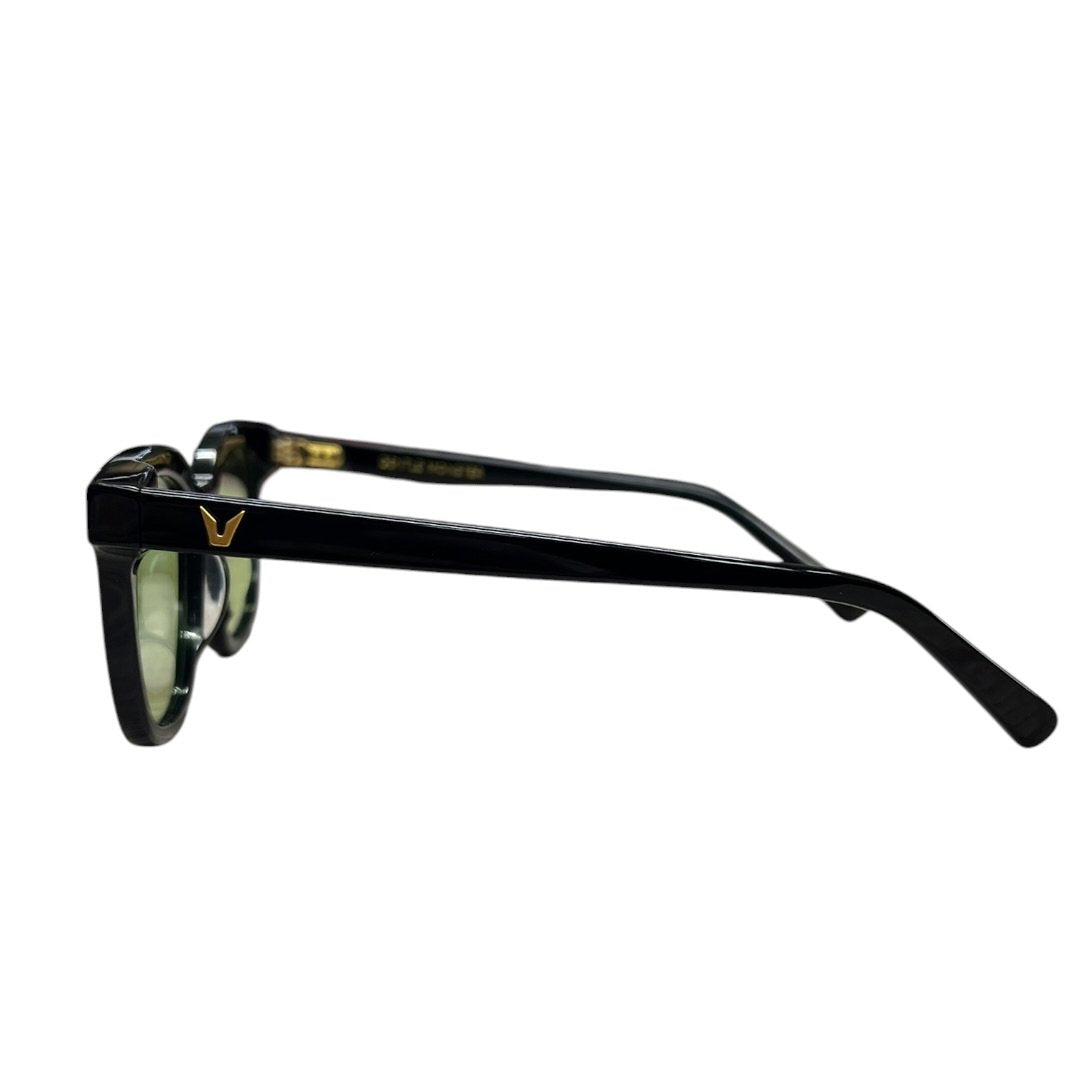 GENTLE MONSTER Acetate South Side Sunglasses Black, Green Gold-tone Hardware JU222