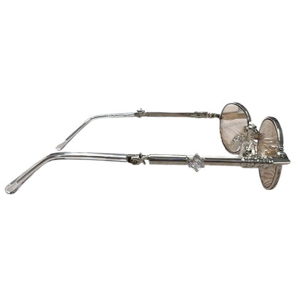 GENTLE MONSTER Metal PICO Sunglasses Silver, Brown Silver Hardware JU224