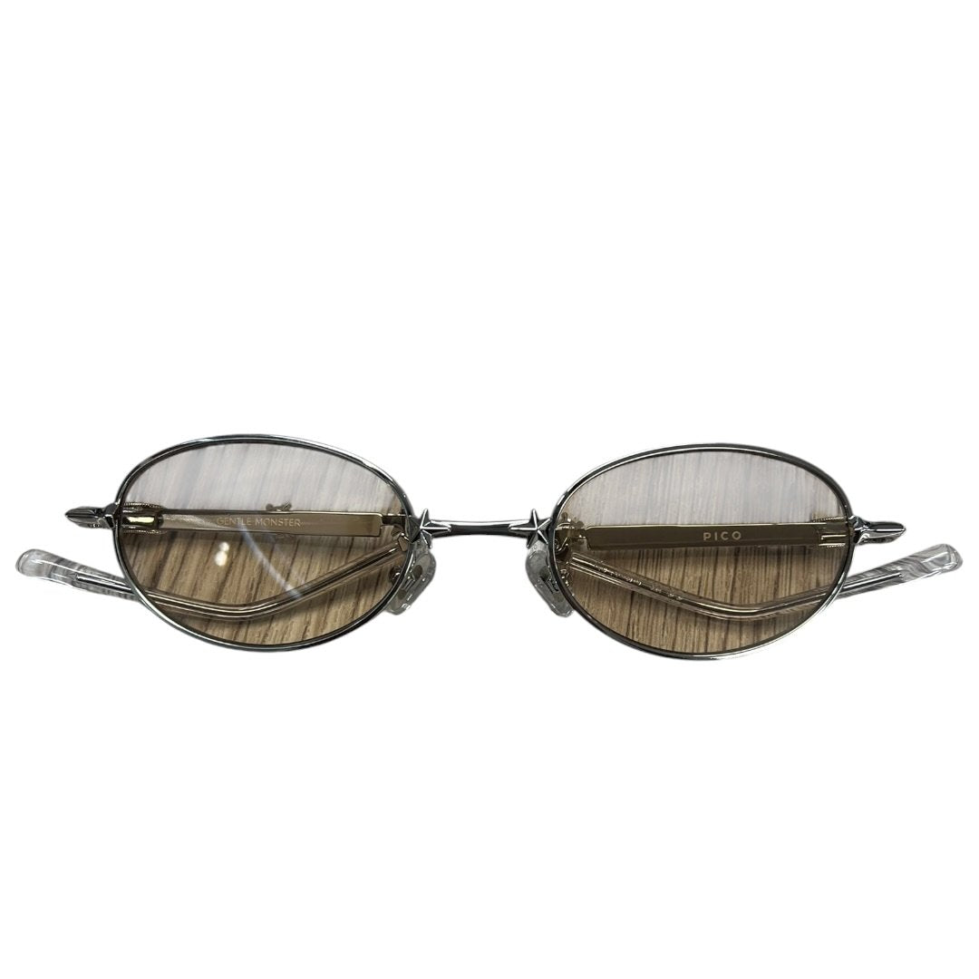 GENTLE MONSTER Metal Pico Sunglasses Silver / Brown Tint Silver Hardware JU223