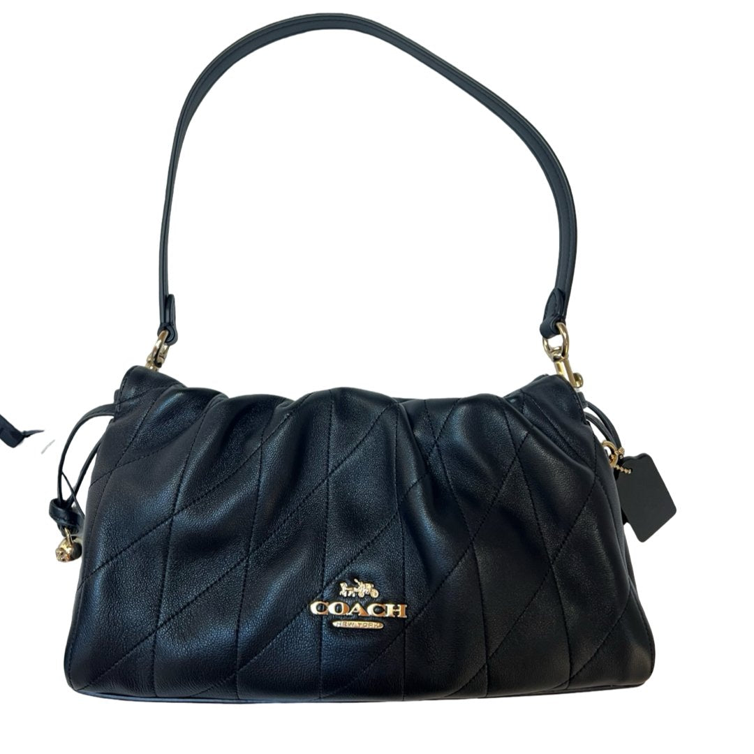 coach Leather Kira Crossbody Shoulder Bag Black Gold Hardware co34