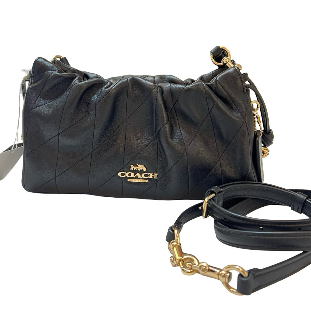 coach Leather Kira Crossbody Shoulder Bag Black Gold Hardware co34