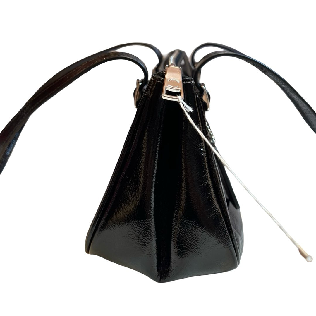 coach Patent Leather Unknown Shoulder Bag Black Silver Hardware co37