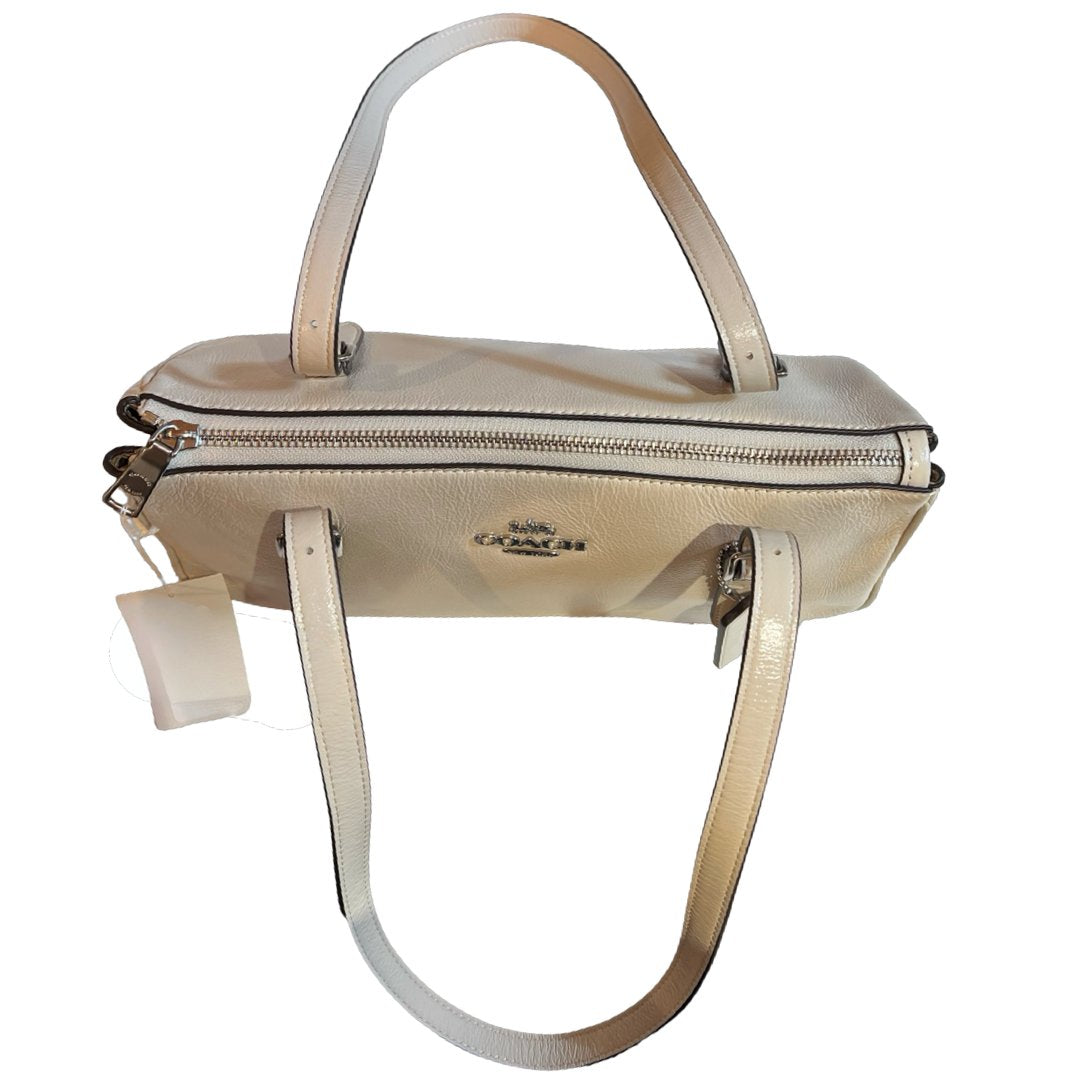 coach Leather Unknown Handbag Off-white Silver Hardware co36