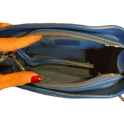 CHANEL Aged Calfskin Gabrielle Small Hobo Shoulder Bag Blue Mixed Hardware Ch2269
