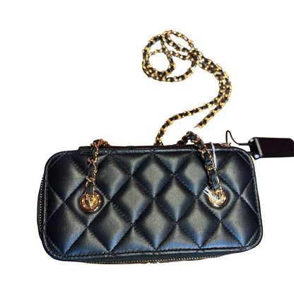 CHANEL Lambskin Casino Vanity Case Vanity Case / Shoulder Bag Black, Red Gold Hardware Ch2285