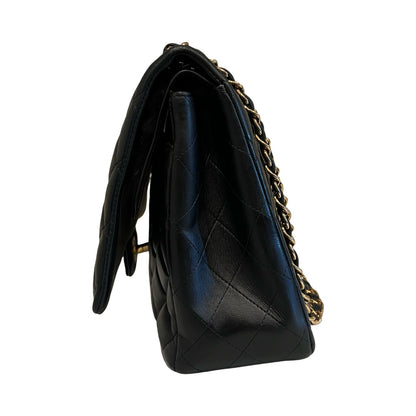 CHANEL Lambskin Classic Flap Shoulder Bag Black Gold Hardware Ch2274