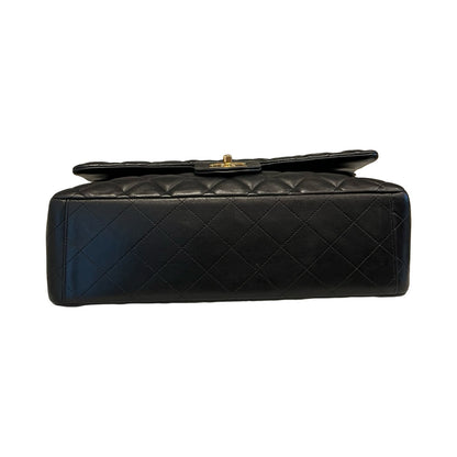 CHANEL Lambskin Classic Flap Shoulder Bag Black Gold Hardware Ch2274