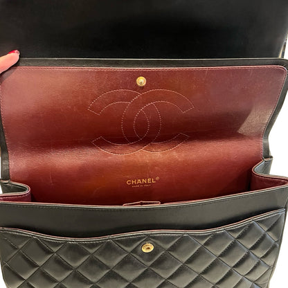CHANEL Lambskin Classic Flap Shoulder Bag Black Gold Hardware Ch2274