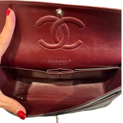 CHANEL Caviar Classic Flap Shoulder Bag Black Silver Hardware Ch2275