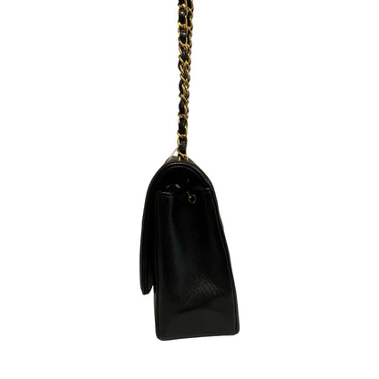 CHANEL Lambskin Diana Flap Bag Shoulder Bag Black Gold Hardware Ch2276