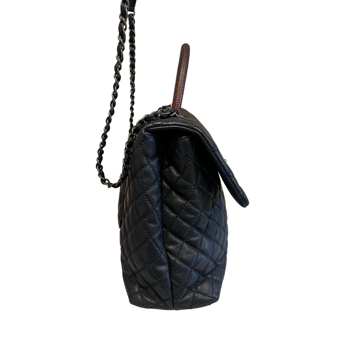 CHANEL Caviar Leather Shopping Tote Tote Black Silver Hardware Ch2290