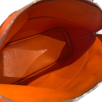 HERMÈS Clemence Bolide Handbag Orange Silver Hardware He487