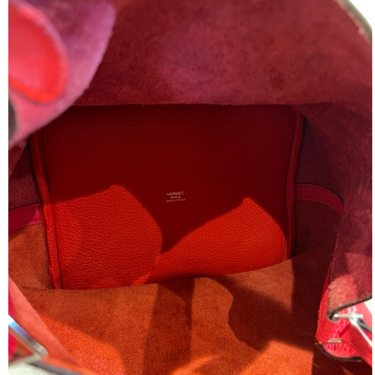 HERMÈS Clemence Picotin Lock Tote Pink Silver Hardware He488