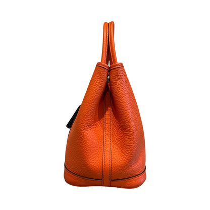 HERMÈS Negonda Garden Party Tote Orange Silver Hardware He489