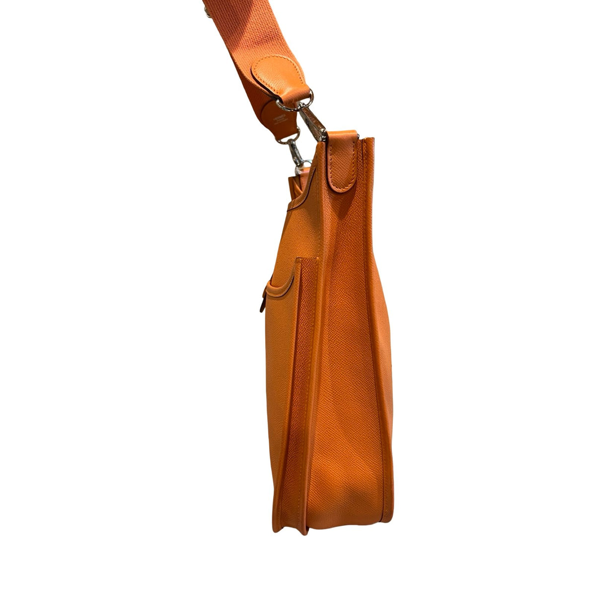 HERMES Maurice Evelyne III Shoulder Bag Orange Palladium Hardware He492