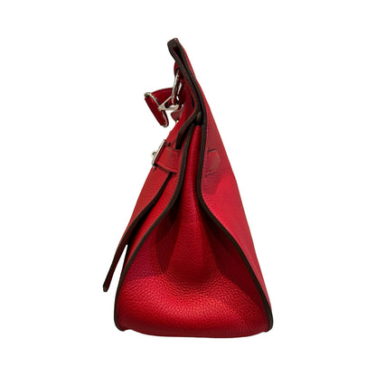 HERMES Togo Kellylak Shoulder Bag Red Palladium Hardware He493