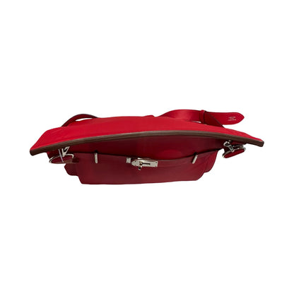 HERMES Togo Kellylak Shoulder Bag Red Palladium Hardware He493