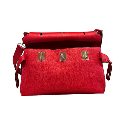 HERMES Togo Kellylak Shoulder Bag Red Palladium Hardware He493