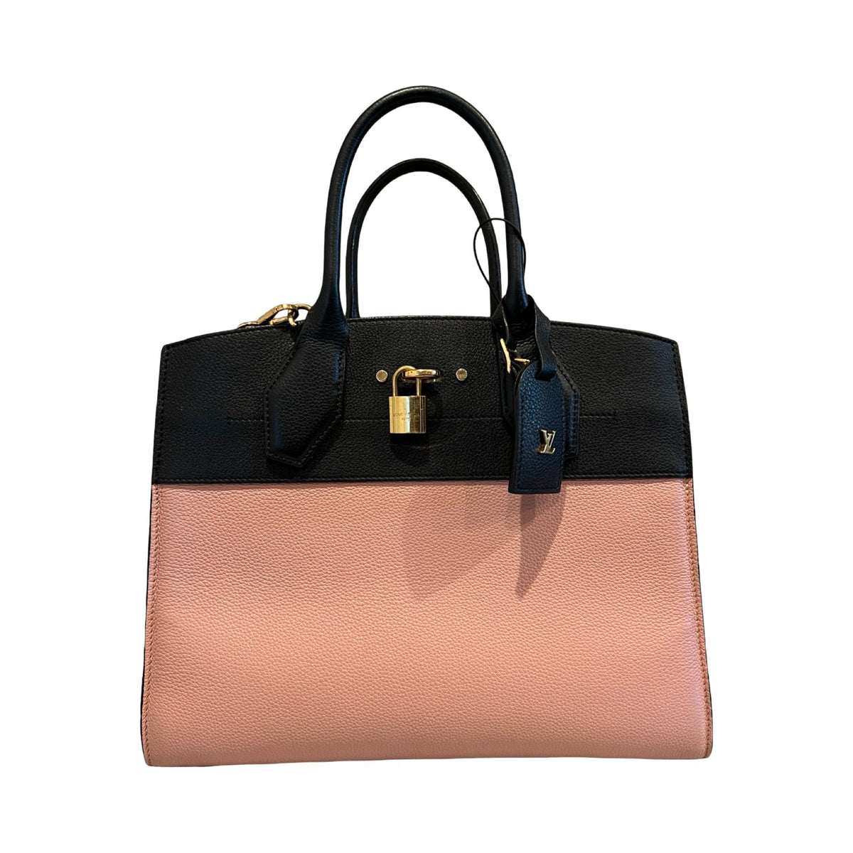 LOUIS Taurillon Leather Maremmene Tote Black and Pink Gold Hardware Lo2382