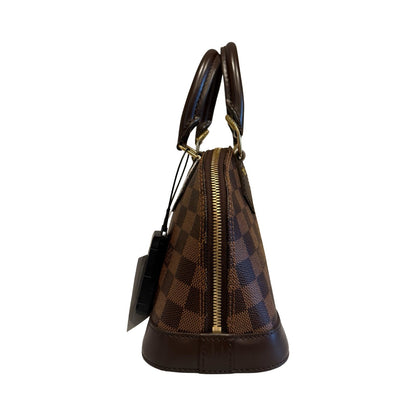 Louis Vuitton Damier Ebene Alma BB Handbag Brown Gold Hardware Lo2385