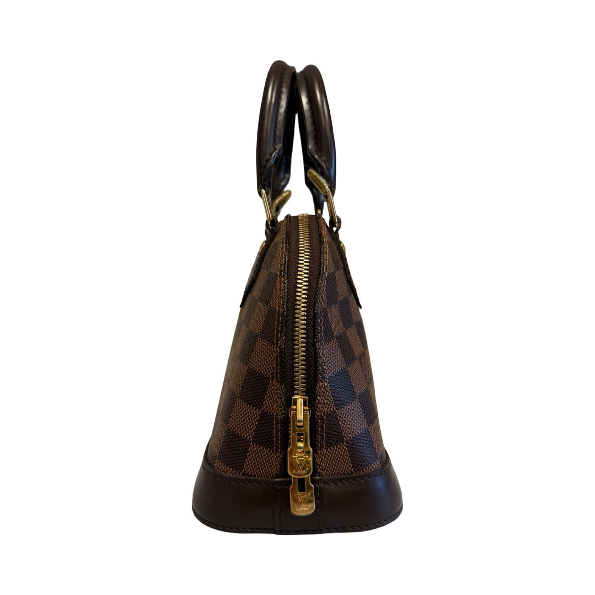 Louis Vuitton Damier Ebene Alma BB Handbag Brown Gold Hardware Lo2385