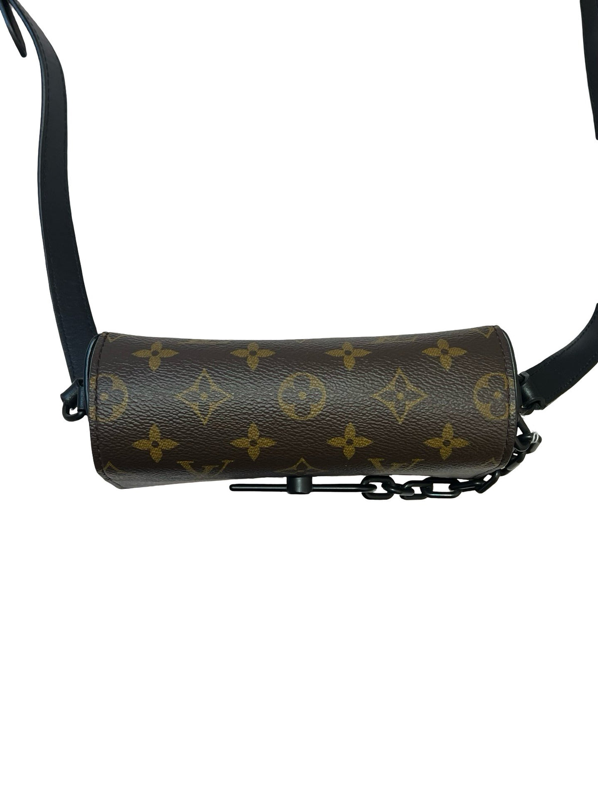LOUIS VUITTON Monogram Canvas Soft Trunk Wallet Shoulder Bag Brown, Black, Orange Black Hardware Ry13
