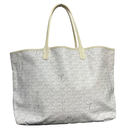 GOYARD Goyardine Canvas St. Louis GM Tote Bag White and Light Beige Silver Hardware GO30