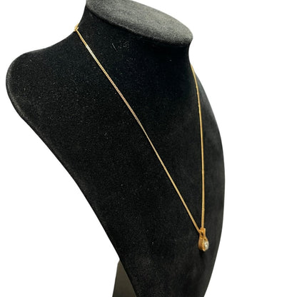 UNBRANDED Accessory 18K Yellow Gold Necklace Gold, Clear Gold Hardware je55