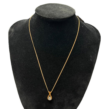 UNBRANDED Accessory 18K Yellow Gold Necklace Gold, Clear Gold Hardware je55