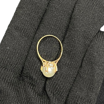 UNBRANDED Accessory K18, Pearl Ring Cream, Yellow Gold Yellow Gold je44