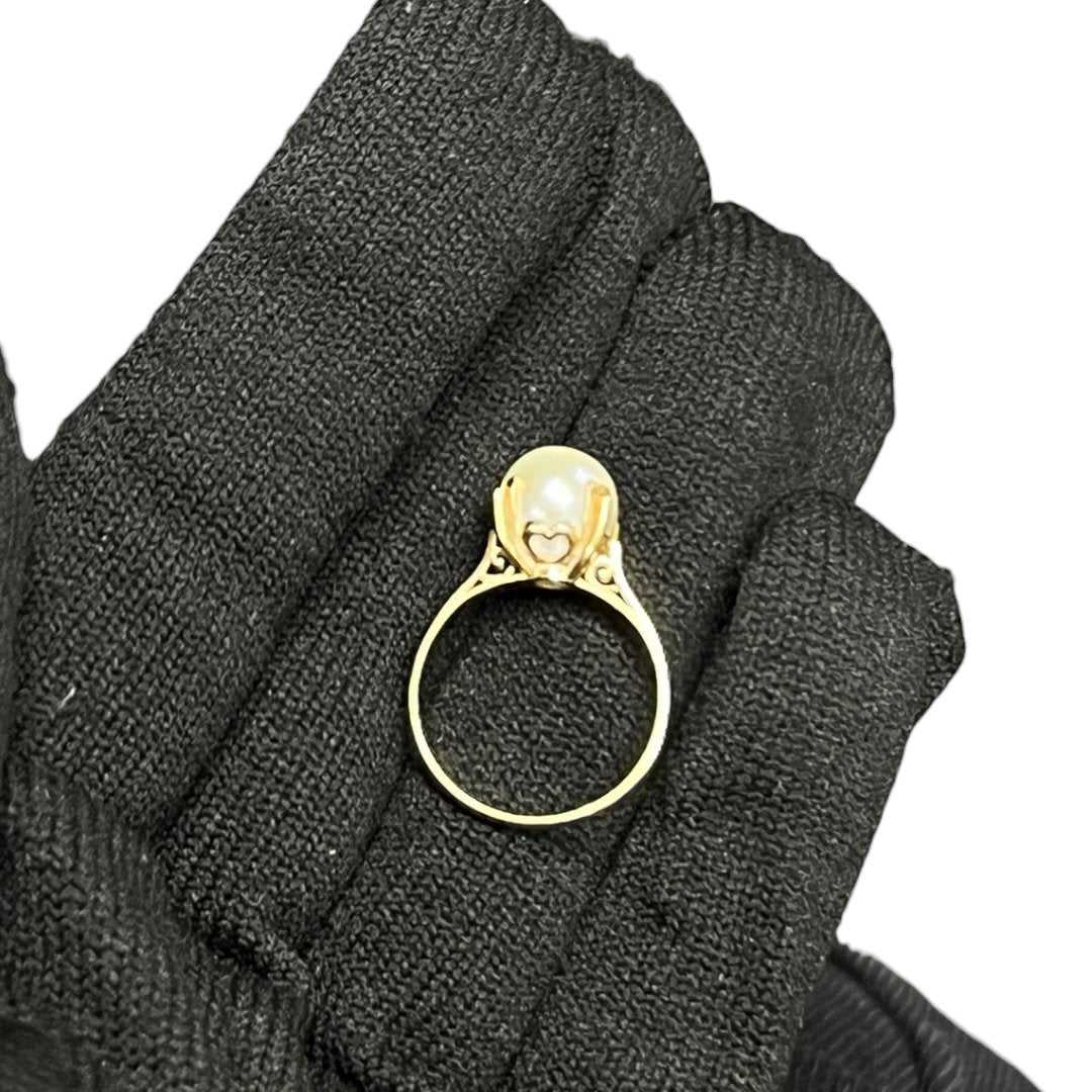 UNBRANDED Accessory K18, Pearl Ring Cream, Yellow Gold Yellow Gold je44