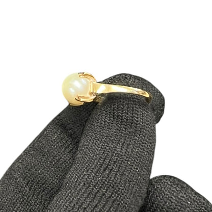 UNBRANDED Accessory K18, Pearl Ring Cream, Yellow Gold Yellow Gold je44