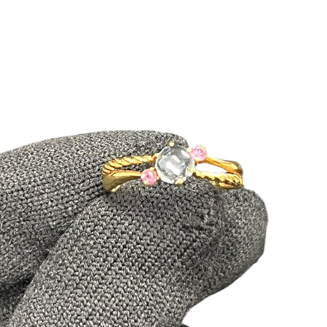 UNBRANDED Accessory Gold, Gemstones Ring Gold, Light Blue, Pink Gold Hardware je43