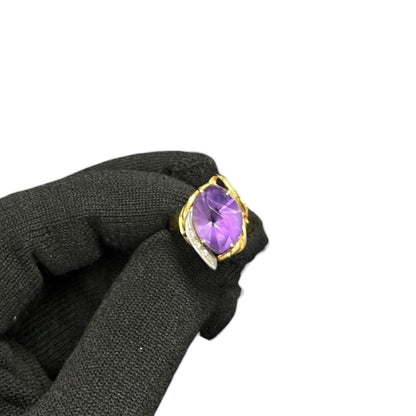 UNBRANDED Accessory 18K Gold, Amethyst, Diamonds Ring Purple, Gold, White je37